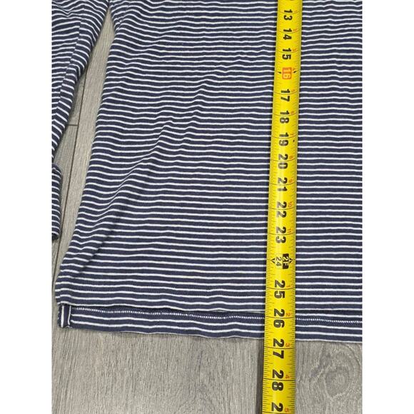 FAHERTY Luxembourg Pima Long Sleeve Polo Shirt Navy Cream Stripe L A003339 - Picture 4 of 10